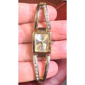 Gold Tone 17mm KLathy Ireland Watch, Crystal Accents, Expansion Band